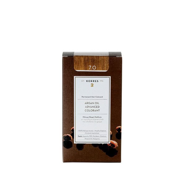 ΚΟΡΡΕΣ Argan Oil Advanced Colorant Βαφή Μαλλιών 7.0 Ξανθό 50ml