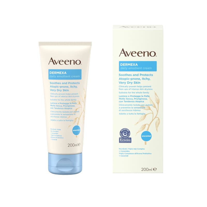 AVEE0004 AVEENO Dermexa Daily Emollient Cream Ενυδατική Κρέμα Σώματος, 200ml - Image 1