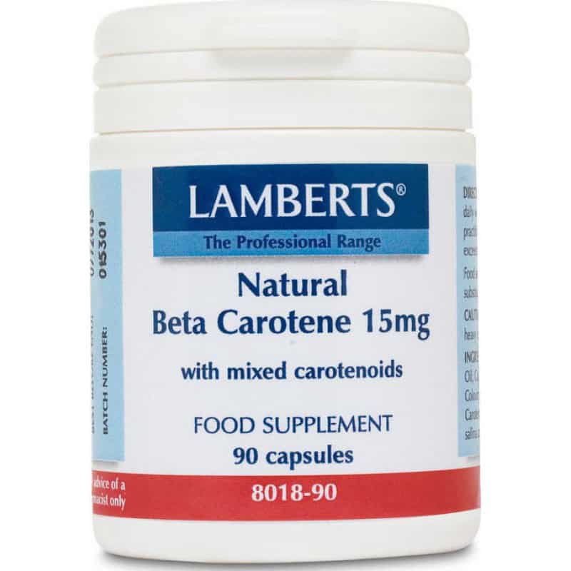 LAMB0005 LAMBERTS Beta Carotene Natural 15mg, 90caps - Image 1