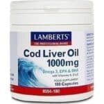 LAMBERTS Cod Liver Oil 1000mg, 180caps