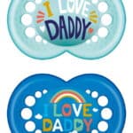 MAM Ι Love Mummy & Daddy Πιπίλα Σιλικόνης 6-16 μηνών Τιρκουάζ-Μπλε, 2τμχ