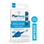 PLAC AWAY Μεσοδόντια Βουρτσάκια Triple Action 0.6 mm IS0 3 Μπλε, 6 τμχ