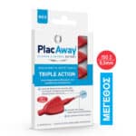 PLAC AWAY Μεσοδόντια Βουρτσάκια Triple Action 0.5 mm IS0 2 Κόκκινα, 6 τμχ