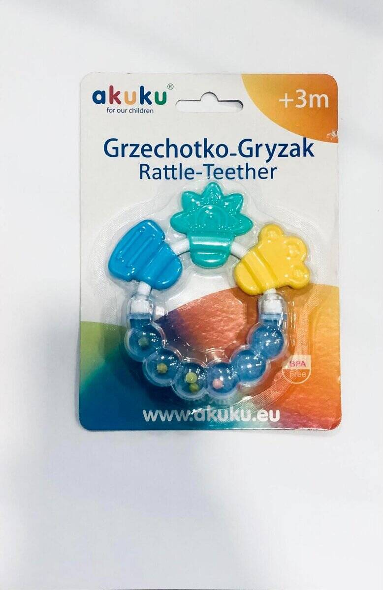 AKU0004 AKUKU Μασητικό-Κουδουνίστρα Χαρούμενος Κύκλος 3m+, 1τμχ - Image 1