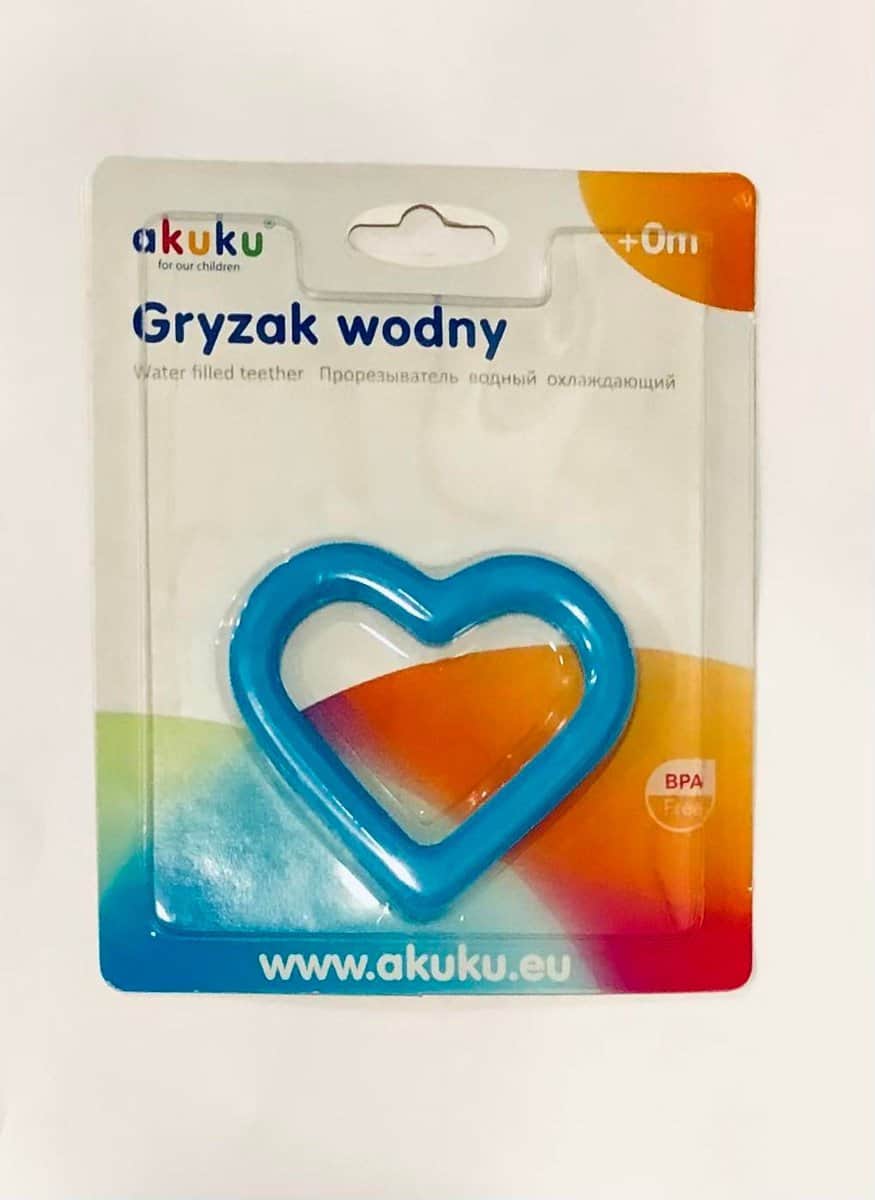 AKU0007 AKUKU Μασητικό Μπλέ Καρδιά 0m+, 1τμχ - Image 1