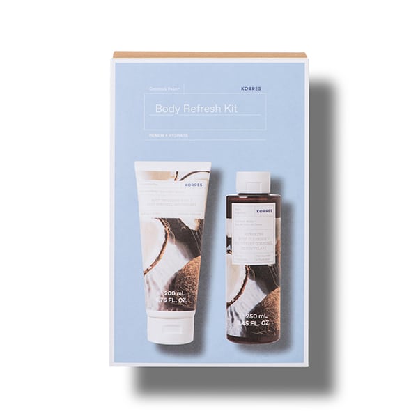 ΚΟΡΡΕΣ Body Refresh Kit Coconut Water Σετ Περιποίησης Σώματος Νερό Καρύδας Ενυδατικό Γαλάκτωμα Σώματος 200 ml + Αφρόλουτρο 250 ml