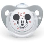NUK Disney Mickey Mouse Πιπίλα Σιλικόνης Γκρι 0-6m, 1τμχ