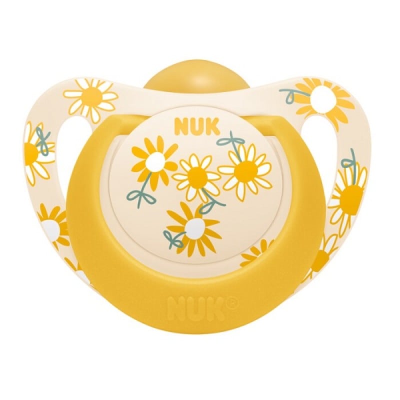 NUK0051 NUK Star Πιπίλα Latex 6-18m Κίτρινο-Μαργαρίτα, 1τμχ - Image 1