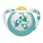 NUK Star Πιπίλα Latex 6-18m Γαλάζιο-Παπαγαλάκια, 1τμχ