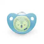 NUK Trendline Night Πιπίλα Σιλικόνης 18-36m Γαλάζιο, 1τμχ