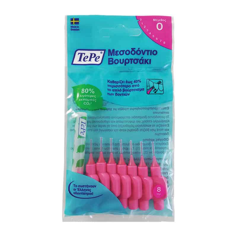 TEPE0002 TEPE Interdental Brush Μεσοδόντια Βουρτσάκια Μέγεθος ISO: 0 (0,4mm) Φούξια, 8τμχ - Image 1