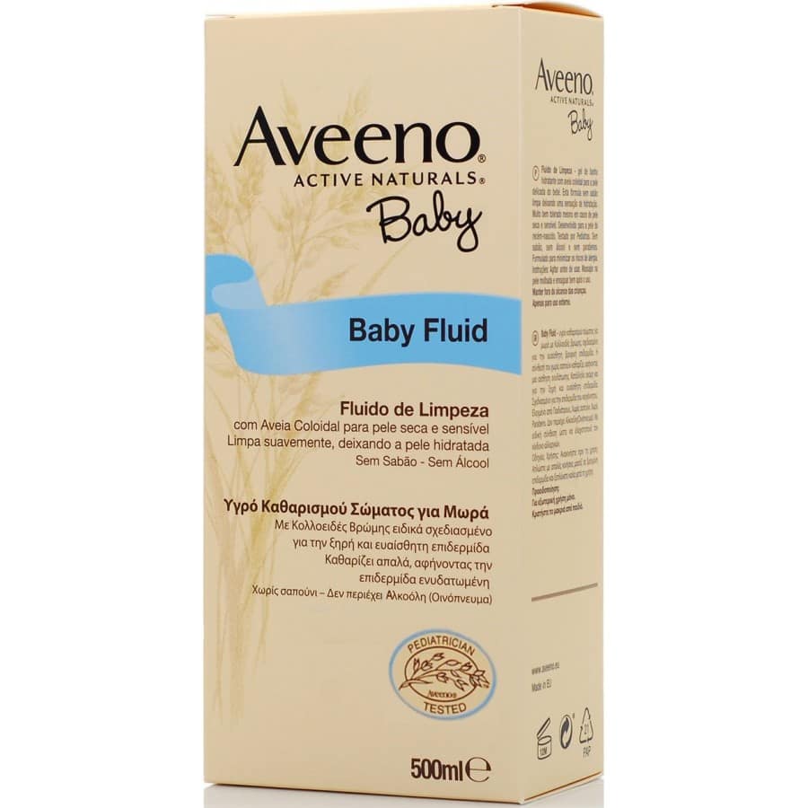 AVEE0010 AVEENO Baby Fluid Υγρό Καθαρισμού Σώματος για Μωρά, 500ml - Image 1