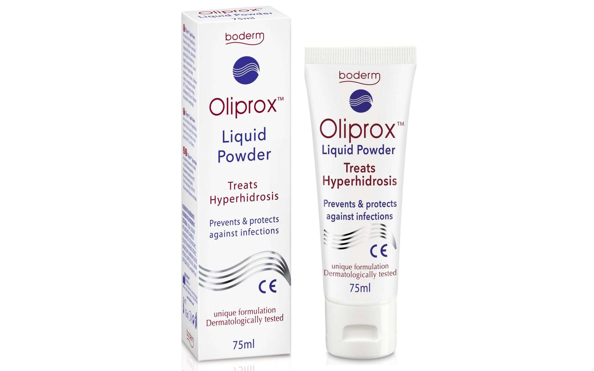 BOD0013 BODERM Oliprox Liquid Powder Υγρή Πούδρα κατά της Υπεριδρωσίας, 75ml - Image 1