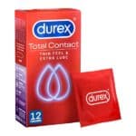 DUREX Total Contact Thin Feel & Extra Lube Εξαιρετικά Λεπτά Προφυλακτικά με Επιπλέον Λίπανση, 12τμχ
