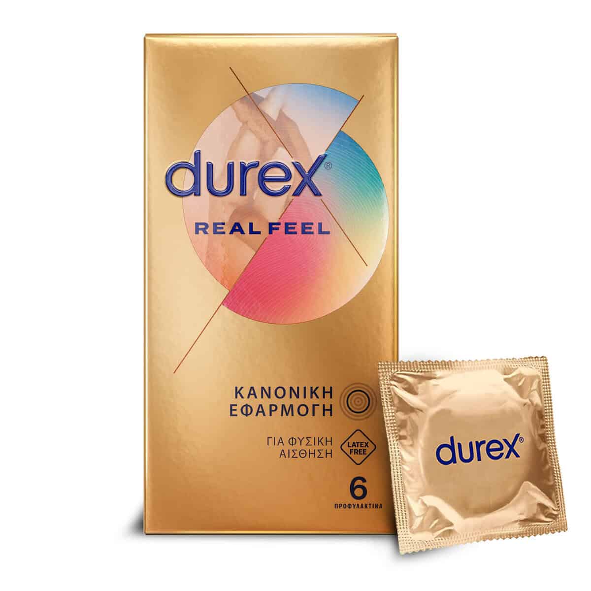 DUR0019 DUREX Real Feel Προφυλακτικά από Προηγμένο Υλικό για πιο Φυσική Αίσθηση Κατά την Επαφή, 6τμχ - Image 1