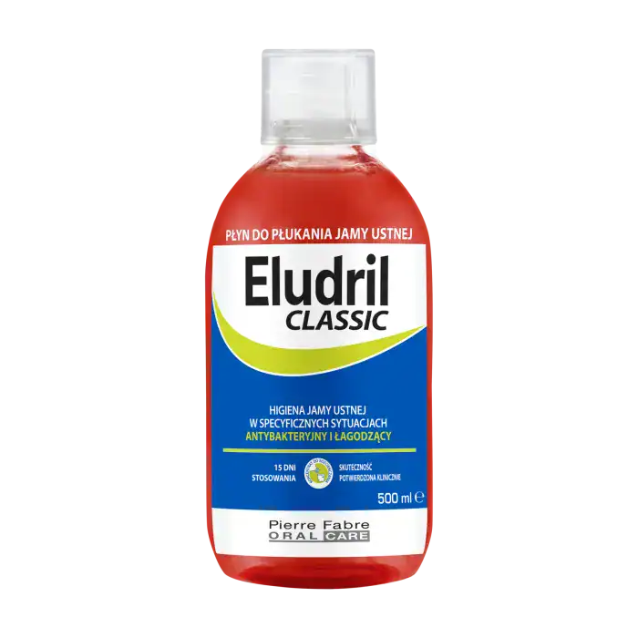 ELU0003 ELUDRIL Classic -Στοματικό Διάλυμα για Καταπραϋντική και Βακτηριακή Προστασία, 500ml - Image 1