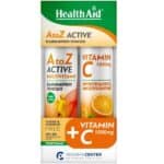 HEALTH AID Promo Pack Α to Ζ Αctive Multivitamin & ΔΩΡΟ Vitamin C 1000mg Πορτοκάλι, 20+20 Αναβράζοντα Δισκία