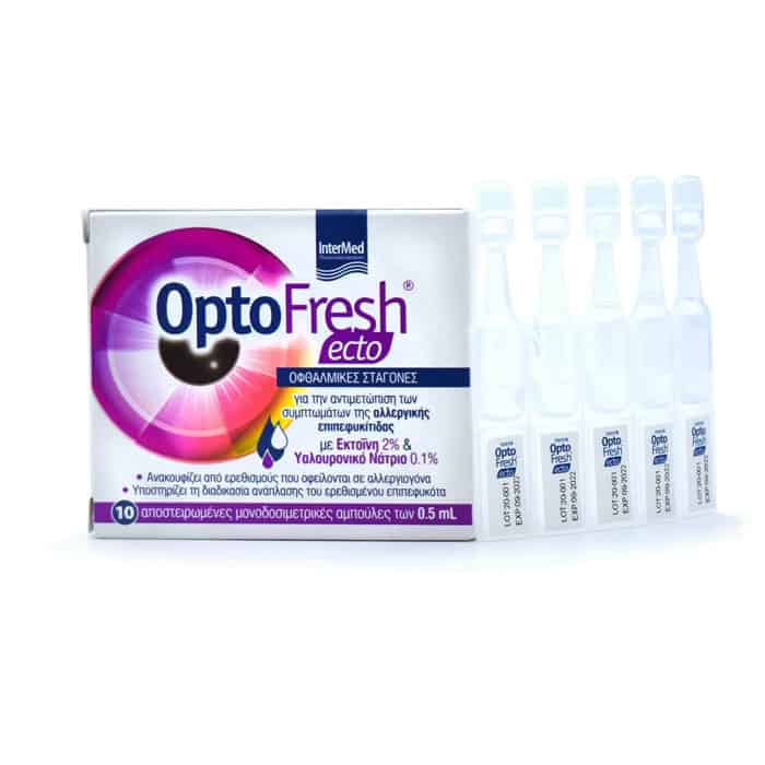 INTE0041 INTERMED Optofresh Ecto Eye Drops Οφθαλμικές Σταγόνες Κατά Της Επιπεφυκίτιδας 10x0,5ml - Image 1