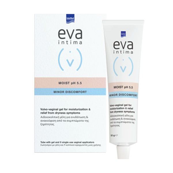 INTE0043 INTERMED Eva Intima Moist Αιδοιοκολπική Γέλη για Ενυδάτωση & Ανακούφιση από την Ξηρότητα, Σωληνάριο & 9 Κολπικοί Εφαρμοστές - Image 1