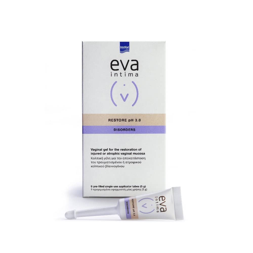INTE0045 INTERMED Eva Intima Restore Κολπική Επουλωτική Γέλη για Τραυματισμούς ή Ήπια Ατροφία, 9τμχ - Image 1