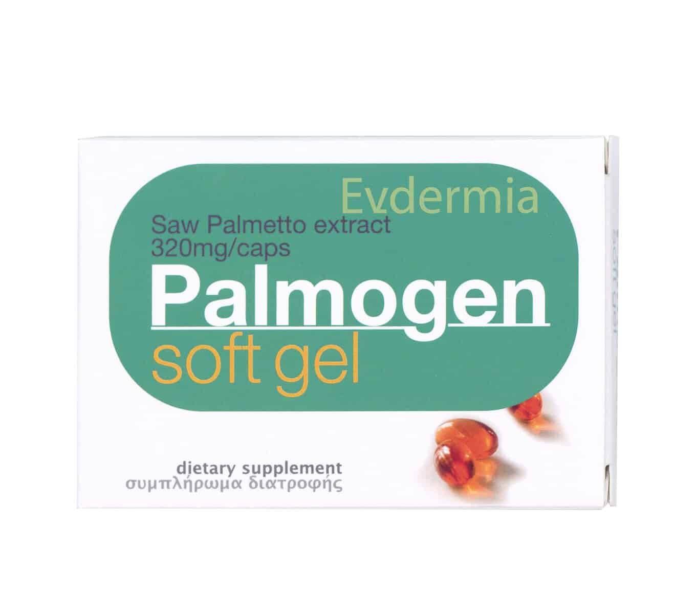 EVD0009 EVDERMIA Palmogen Soft Gel 320mg Συμπλήρωμα διατροφής για την αντιμετώπιση της τριχόπτωσης, 30caps - Image 1