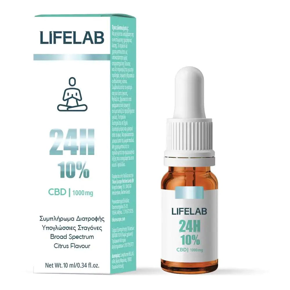LIFL0004 LIFELAB Have A Nice Day CBD 24H 10% Συμπλήρωμα διατροφής σε Μορφή Ελαίου για Ισορροπία & Ευεξία του Οργανισμού, 10ml - Image 1