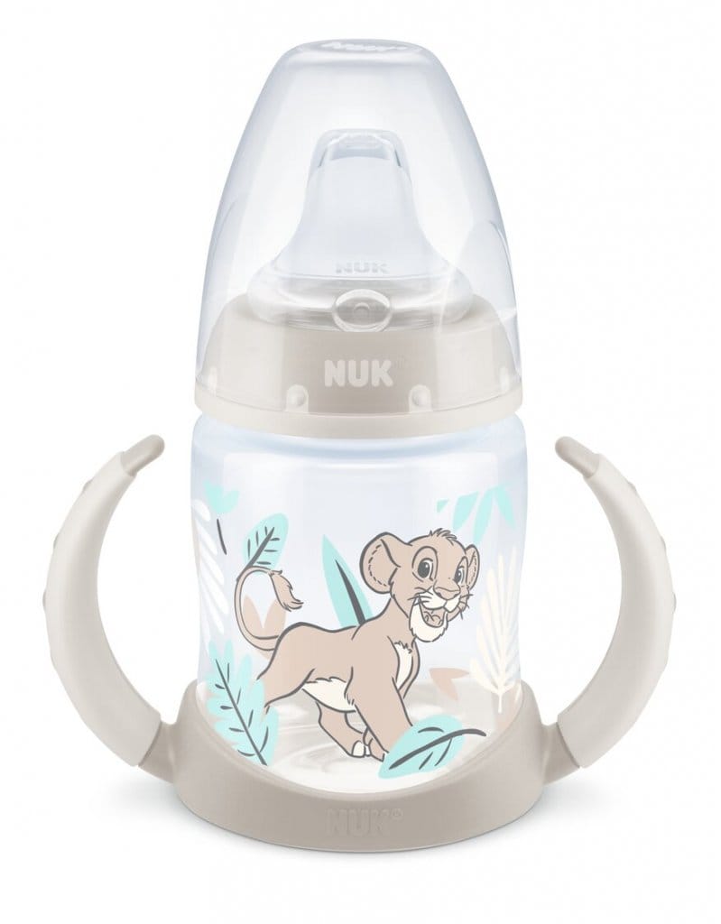 NUK0094 NUK First Choice Plus Μπιμπερό Εκπαίδευσης 6-18m Με Στόμιο Σιλικόνης & 2 Λαβές Lion King Temperature Control, 150ml - Image 1