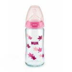 NUK First Choice Plus Μπιμπερό Γυάλινο Σιλικόνης 0-6m Temperature Control, 240ml