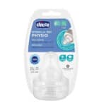 CHICCO Physio Teat Anti-Colic Θηλή Σιλικόνης Ροή Φαγητού 6m+, 2τμχ