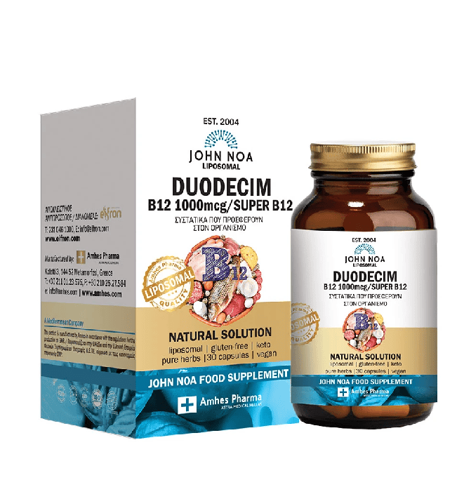 JOHN0002 JOHN NOA Duodecim Συμπλήρωμα Διατροφής Βιταμίνης B12, 30caps - Image 1