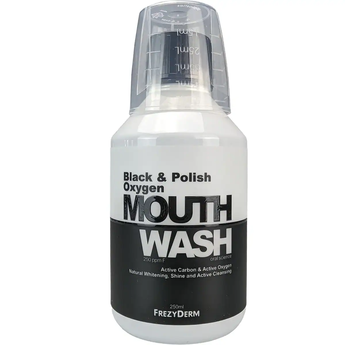 FREZY0179 FREZYDERM Black & Polish Oxygen Mouthwash Στοματικό Διάλυμα για Φυσική Λεύκανση, 250ml - Image 1