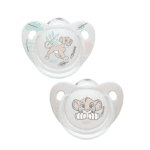 NUK Disney The Lion King Trendline Πιπίλα Σιλικόνης 0-6 μηνών Άσπρο, 2τμχ
