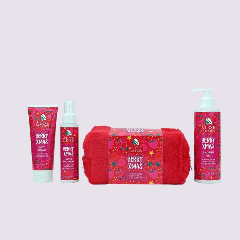 ALOE COLORS Berry Xmas Bag με Αφρόλουτρο 250ml, Γαλάκτωμα Σώματος 100ml και Hair & Body Mist 100ml, 1τμχ - Image 2