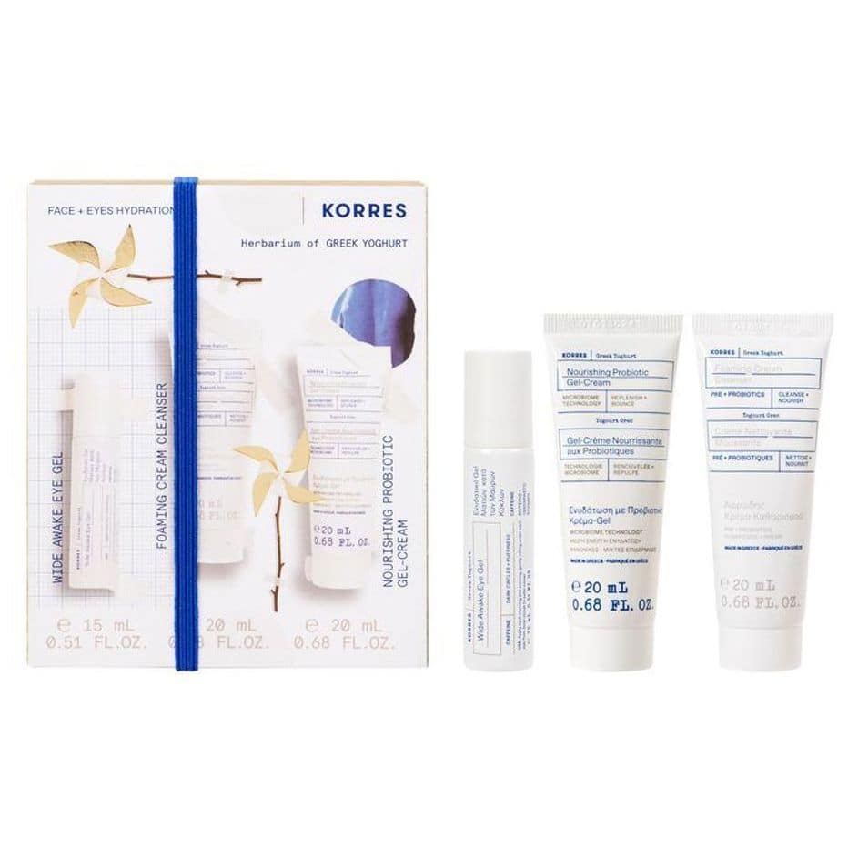 KORR0558 ΚΟΡΡΕΣ Herbarium of Greek Yoghurt Σετ με Gel Ματιών Ελληνικό Γιαούρτι 15ml & ΔΩΡΟ Αφρώδης Κρέμα Καθαρισμού Γιαούρτι 20ml + Κρέμα-Gel Προσώπου Γιαούρτι 20ml - Image 1