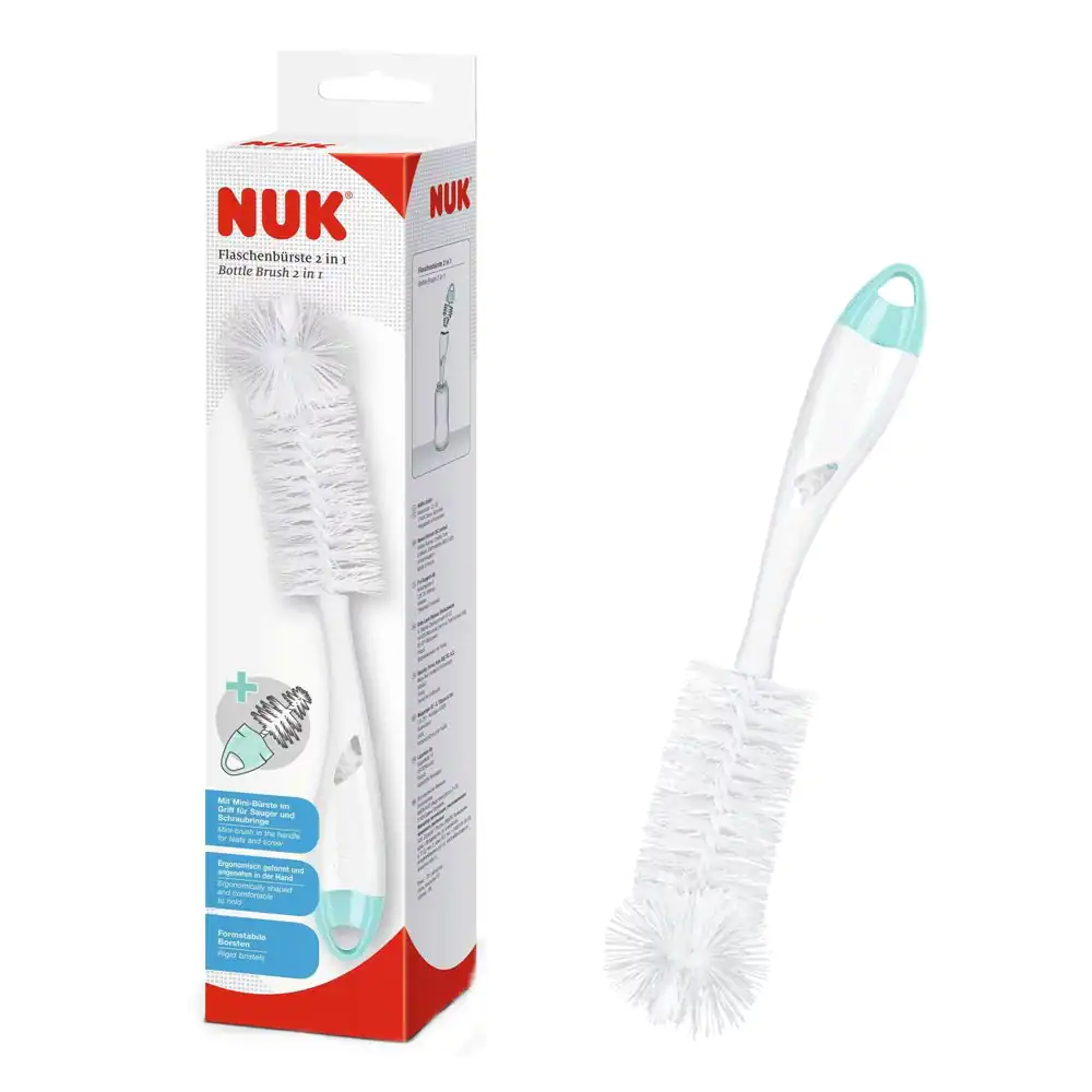 NUK0116 NUK Βούρτσα Μπιμπερό 2 σε 1 με Σφουγγαράκι Μέντα, 1τμχ - Image 1