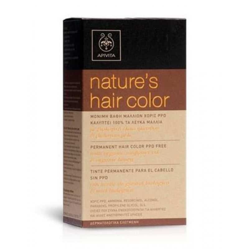 API0179 APIVITA Nature's Hair Color Βαφή Μαλλιών 8.7 Ξανθό Ανοιχτό Μπεζ, 1τμχ - Image 1