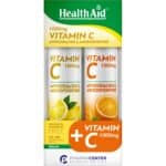 HEALTH AID Promo Pack Vitamin C 1000mg με Γεύση Λεμόνι & ΔΩΡΟ Vitamin C 1000mg με Γεύση Πορτοκάλι, 20+20 Αναβράζοντα Δισκία
