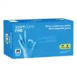 Soft Care Fine Γάντια Νιτριλίου Χωρίς Πούδρα Γαλάζιο Large (100 τμχ)