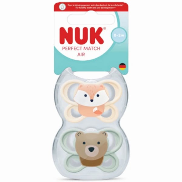 NUK0131 NUK Perfect Match Air Πιπίλα Σιλικόνης με Θήκη 0-2 Μηνών, 1τμχ - Image 1