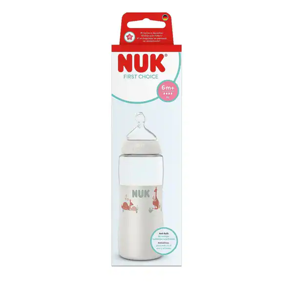 NUK0135 NUK First Choice Μπιμπερό με Θηλή Σιλικόνης XL Temperature Control 6+ Μηνών, 360ml - Image 1