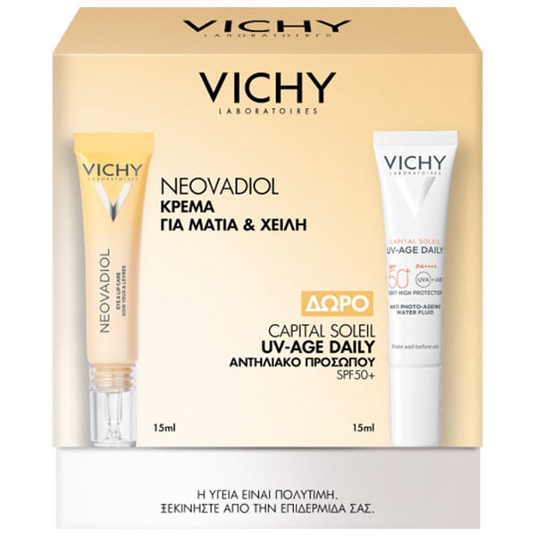 VIC0281 VICHY Promo Neovadiol Κρέμα για Μάτια & Χείλη 15ml & ΔΩΡΟ Capital Soleil UV-Age Daily SPF50+ Αντηλιακό Προσώπου 15ml, 1box - Image 1