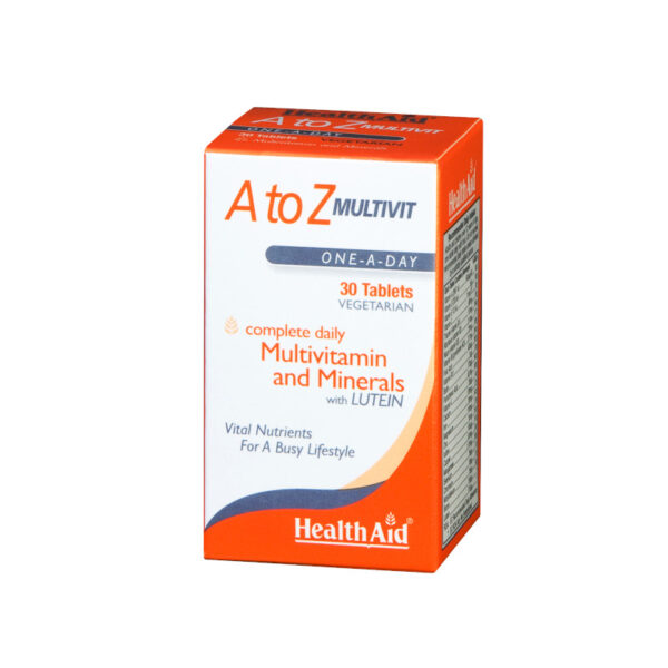 Πολυβιταμίνη HEALTH AID A to Z Multivit, 30tabs. Συμπλήρωμα διατροφής με βιταμίνες, μέταλλα & ιχνοστοιχεία