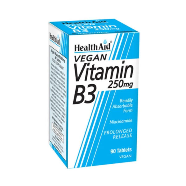 HEALTH AID Vitamin B3 250mg, 90 tabs. Συμπλήρωμα διατροφής με βιταμίνη B3