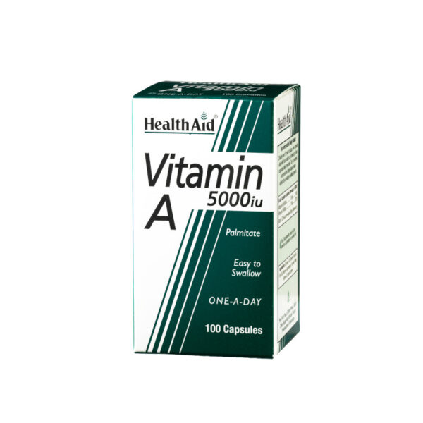 HEALTH AID Vitamin A 5000IU, 100caps. Συμπλήρωμα διατροφής με Βιταμίνη A