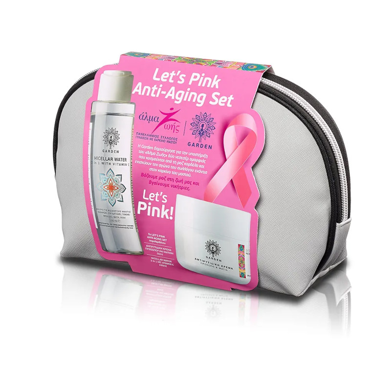 GARDEN Let's Pink Anti-Aging Set - Αντιρυτιδική Κρέμα Προσώπου & Ματιών 50ml & Micellar Water 3 in 1 με Vitamin C 100ml