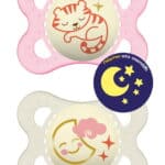 MAM Night Πιπίλα Σιλικόνης 2-6 μηνών Ροζ-Κρεμ, 2τμχ