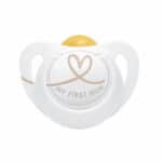 NUK Star Πιπίλα Latex 0-6m Λευκό-Καρδιά, 1τμχ