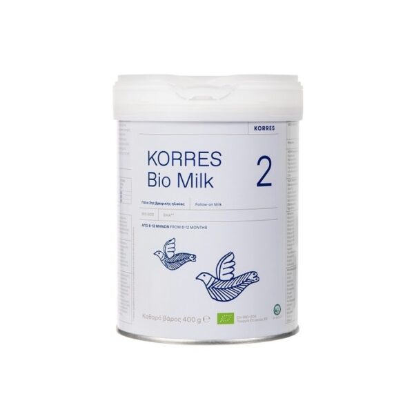 ΚΟΡΡΕΣ Βιολογικό Αγελαδινό Γάλα 2 (6-12 μηνών), 400g
