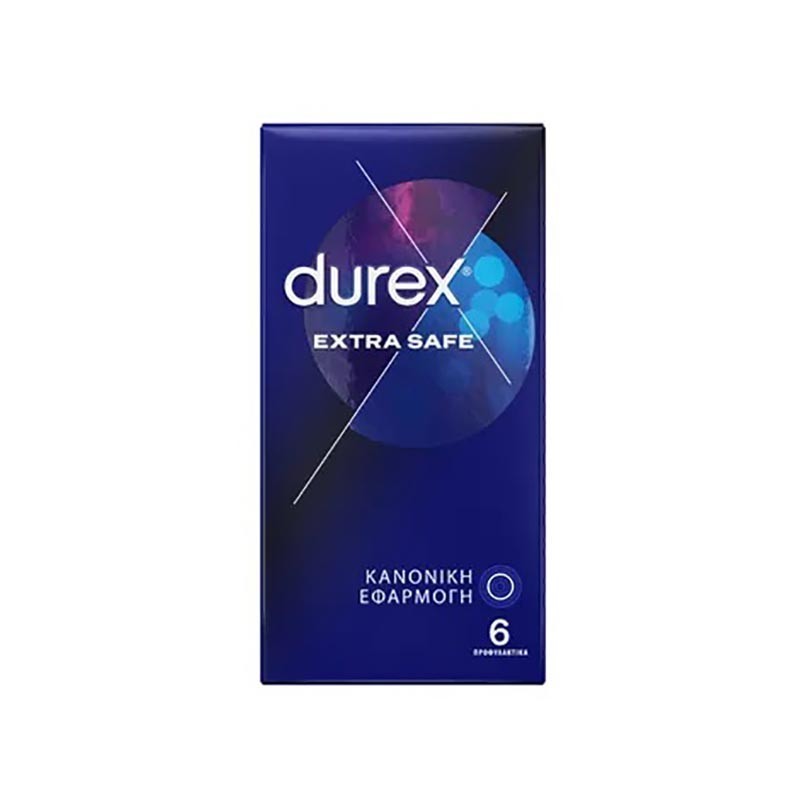 DUR0021 DUREX Extra Safe Προφυλακτικά με Ελαφρώς Παχύτερα Τοιχώματα για Απόλυτη Ασφάλεια, 6τμχ - Image 1