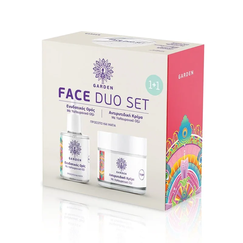 GARDEN Promo Face Duo Ενυδατικός Ορός με Υαλουρονικό Οξύ για Πρόσωπο & Μάτια, 30ml & Αντιρυτιδική Κρέμα με Υαλουρονικό Οξύ, 50ml